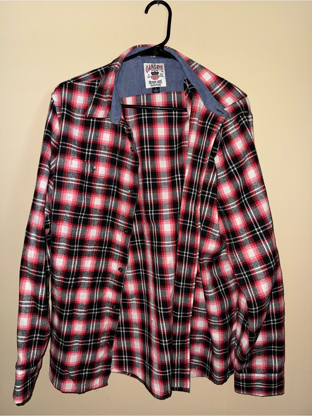 Men’s Red & Black Plaid Button-Down Shirt